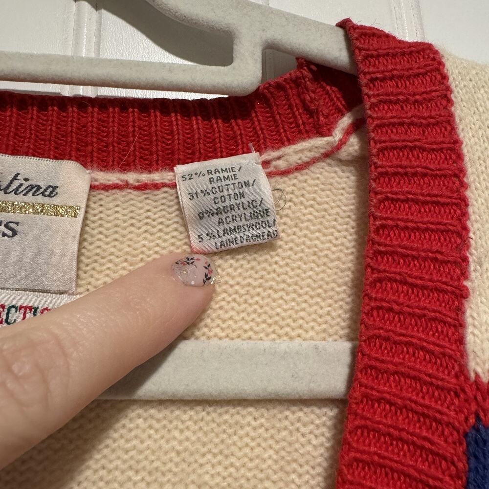 Vintage 90s Marisa Christina Christmas Scottie Dog Sweater Vest Size XL - Picture 6 of 7